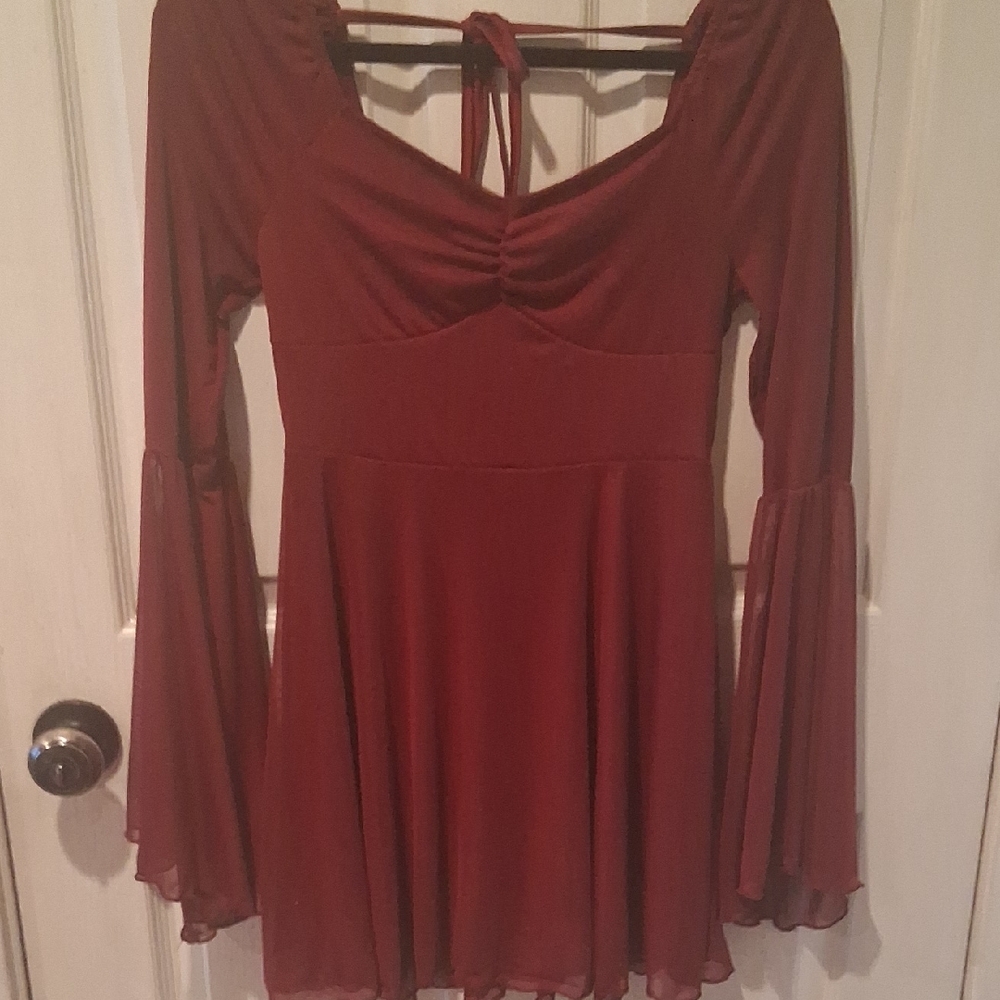 Red Long Sleeve Dress